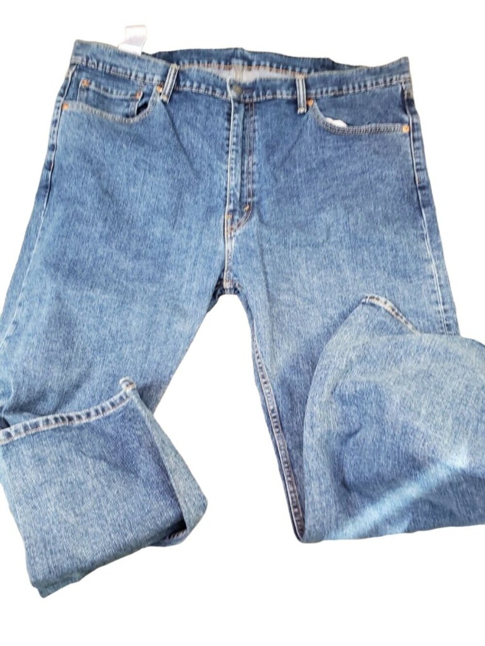 Levis Mens 505 Regular Fit Jeans W42 L30 Medium Wash Denim Classic Style